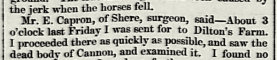Garibaldi Inn inquest into death of farm worker and two horses by lightning strike at Dilton Farm in 1867